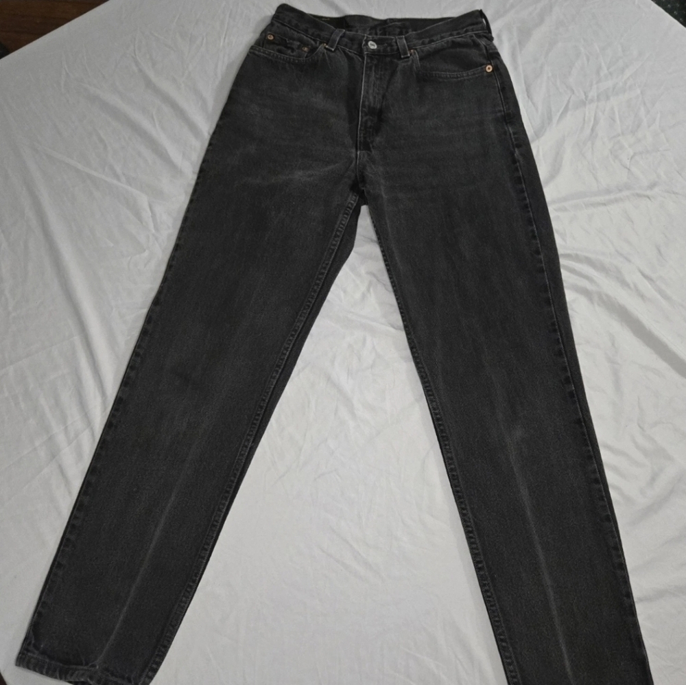 Vintage Levis 512 Jeans 8 MIS Black Dark Wash Slim Fit Tapered Mid-Rise Grunge
